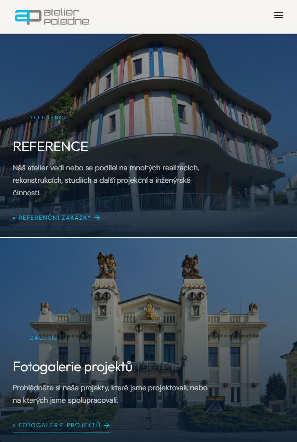 Náhled webu Architektonický a projekční ateliér Poledne